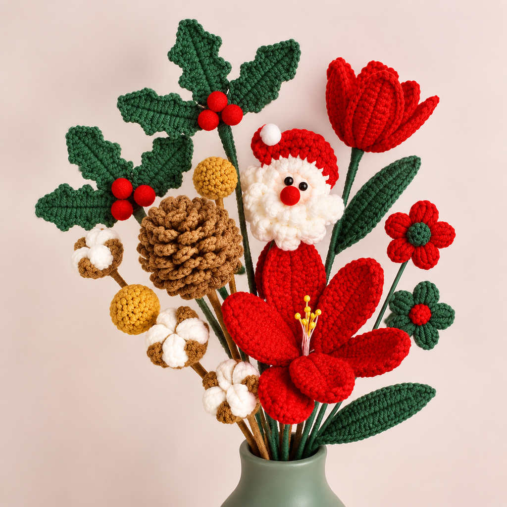 Crochet Christmas Bouquet-10-Pack
