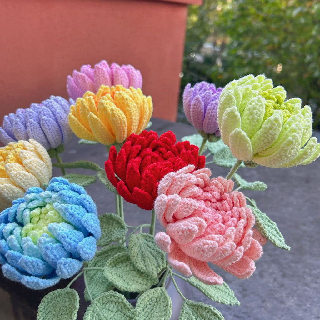 Crochet Dahlia Flowers-5-Pack