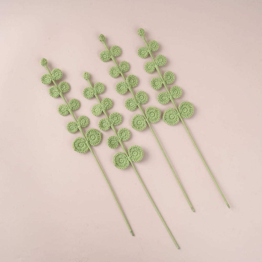 10PC Handmade Crochet Eucalyptus Stem – Green Forever Botanical Decor