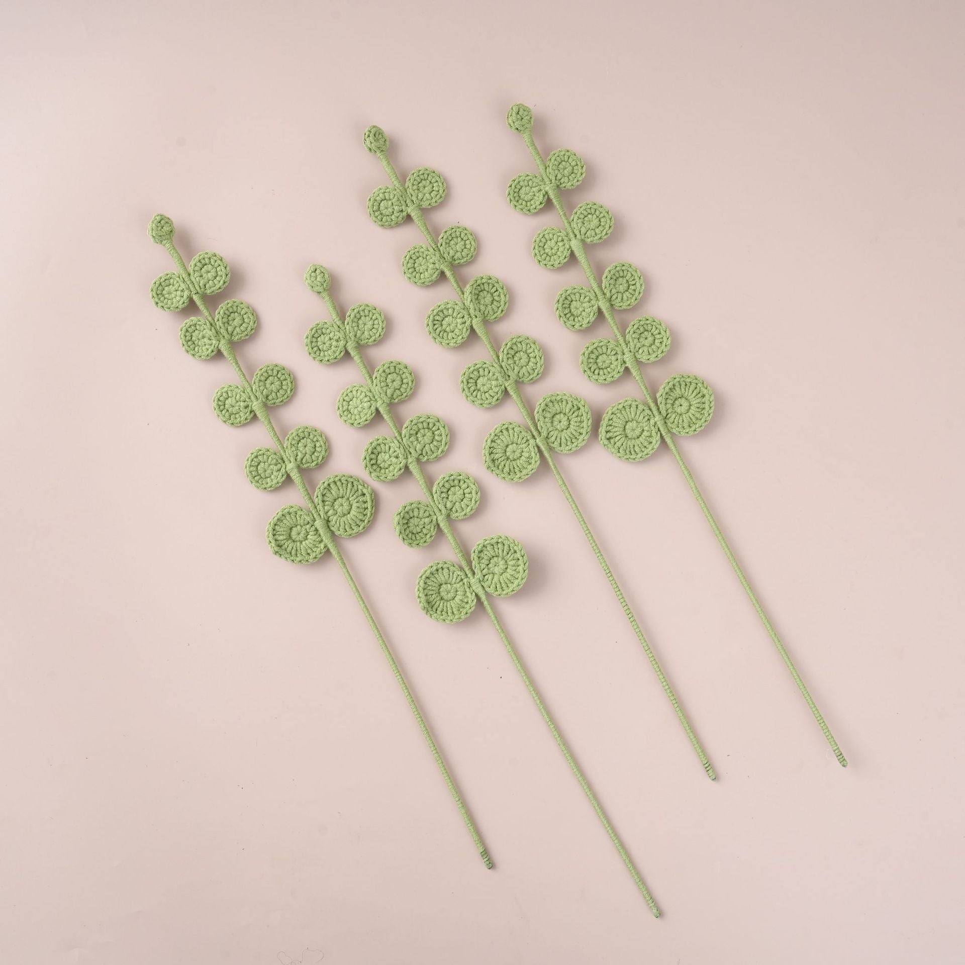 10PC Handmade Crochet Eucalyptus Stem – Green Forever Botanical Decor