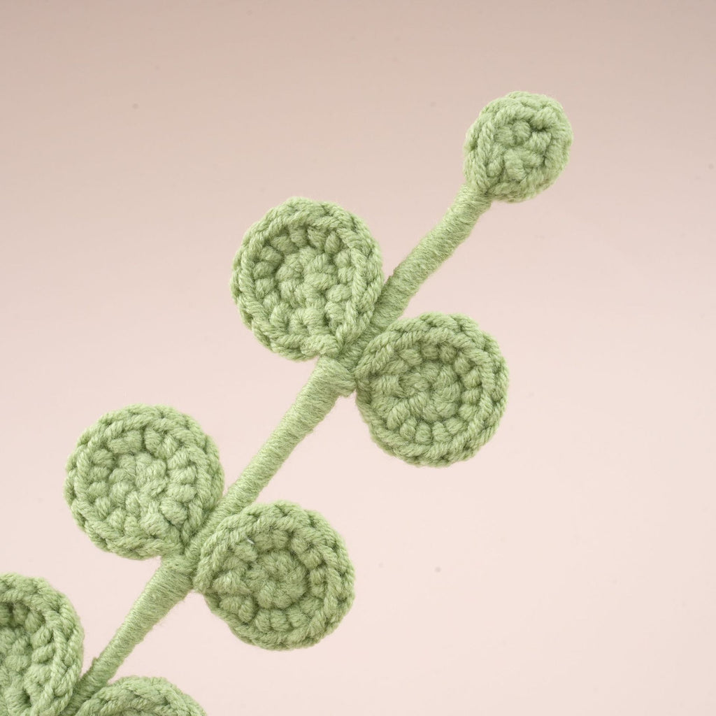 10PC Handmade Crochet Eucalyptus Stem – Green Forever Botanical Decor