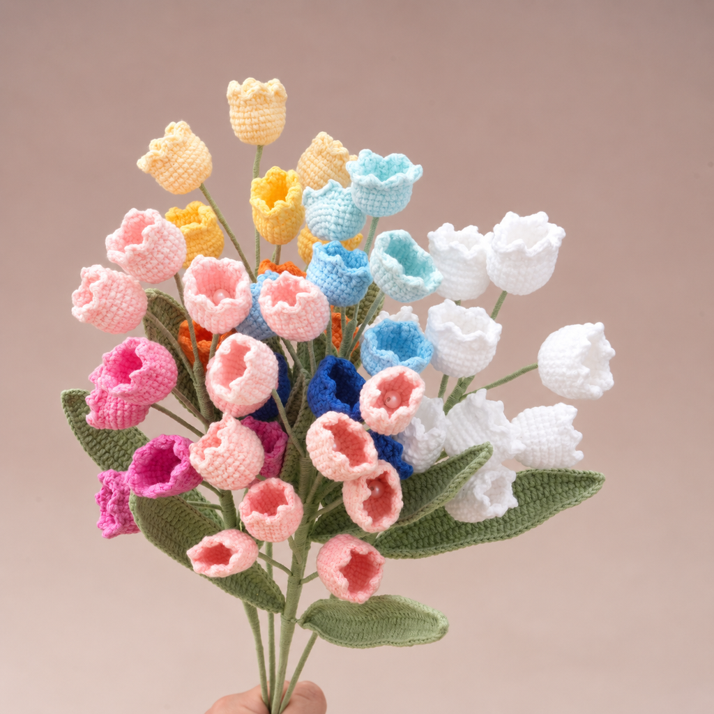 Handmade Crochet Lily of the Valley Flowers – 10 Stems