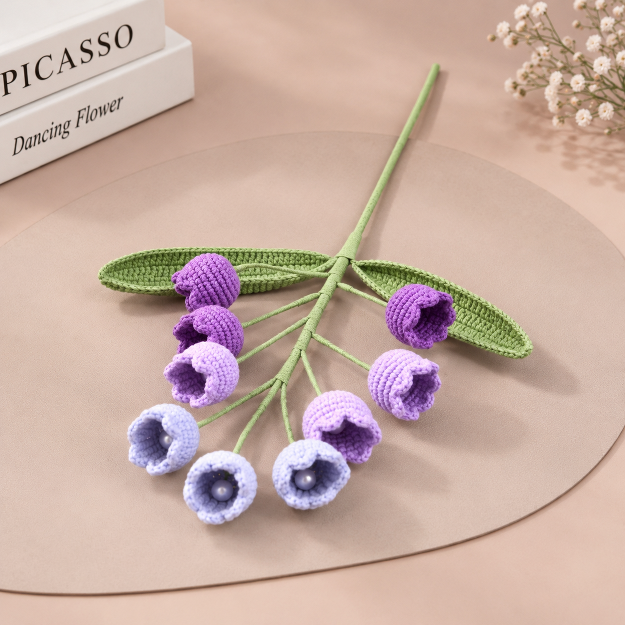 Handmade Crochet Lily of the Valley Flowers – 10 Stems