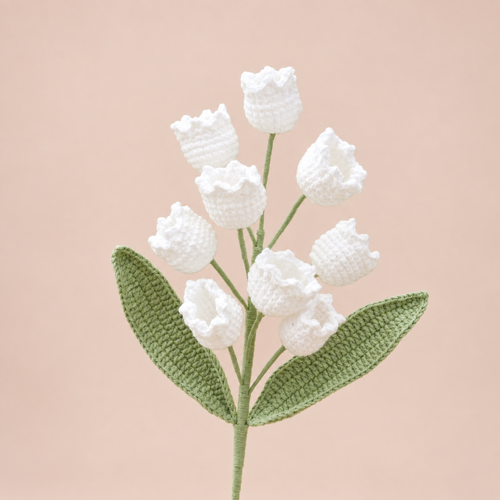 Handmade Crochet Lily of the Valley Flowers – 10 Stems