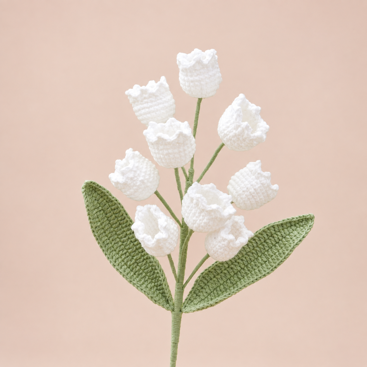 Handmade Crochet Lily of the Valley Flowers – 10 Stems