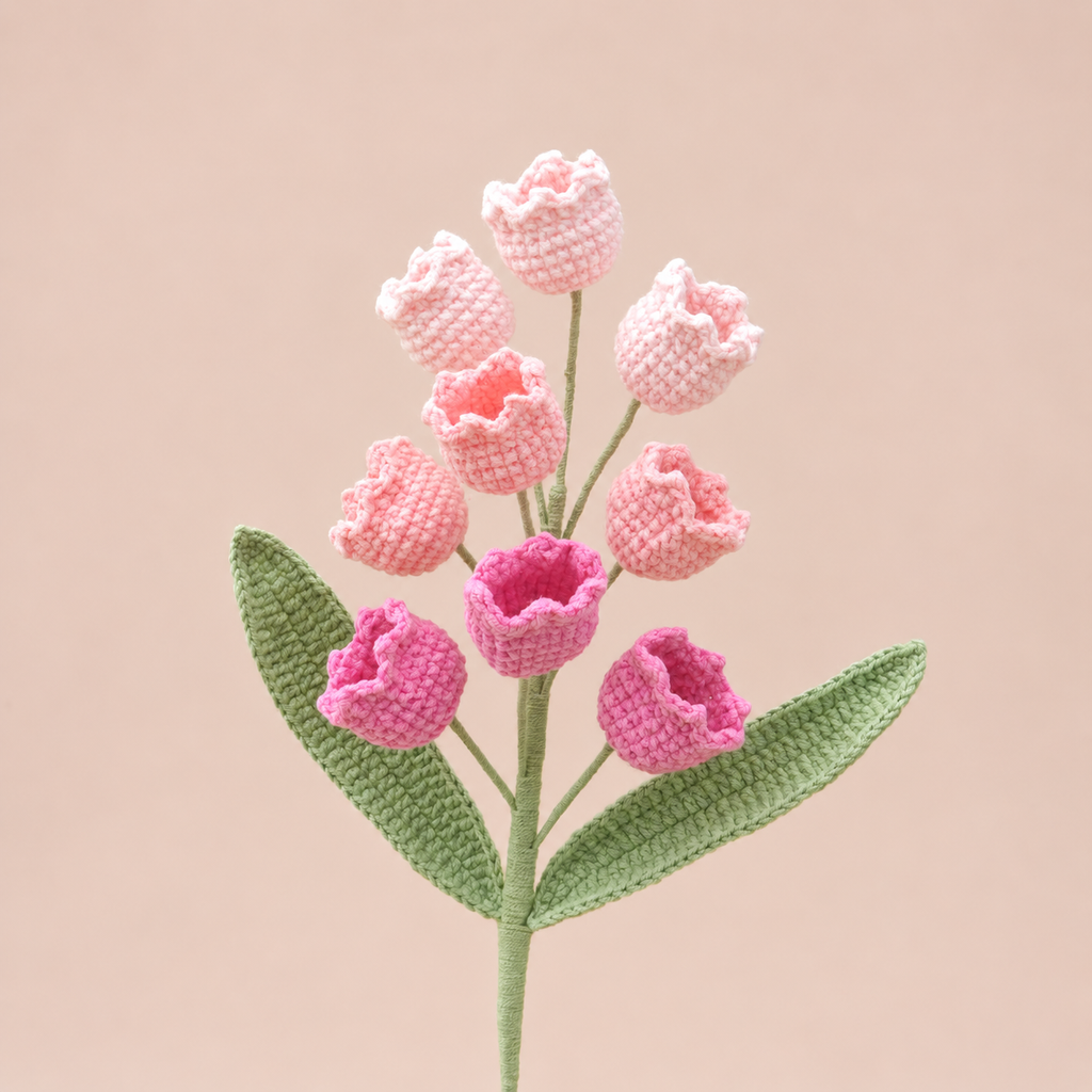 Handmade Crochet Lily of the Valley Flowers – 10 Stems