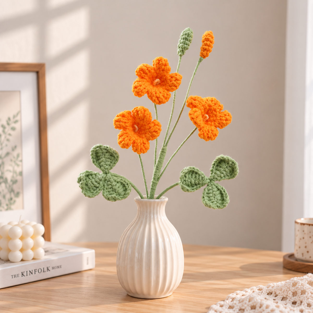 Handmade Crochet Oxalis Flowers – Set of 10 Stems