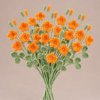 Handmade Crochet Oxalis Flowers – Set of 10 Stems