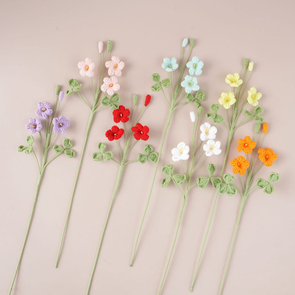 Handmade Crochet Oxalis Flowers – Set of 10 Stems
