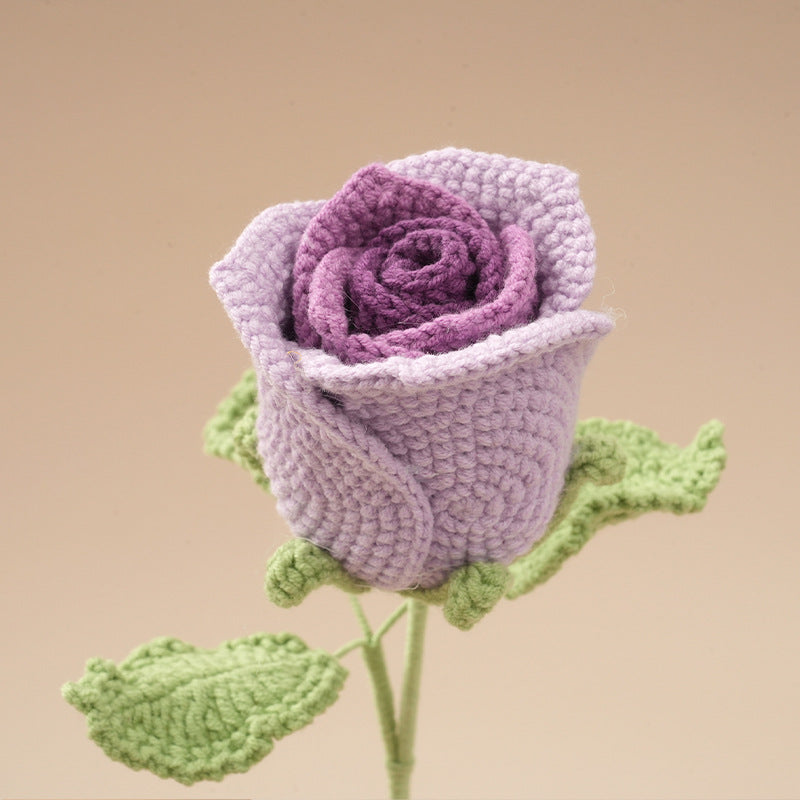 10PCS Handmade Crochet Rose Flower Set – Gifts & Home Decor