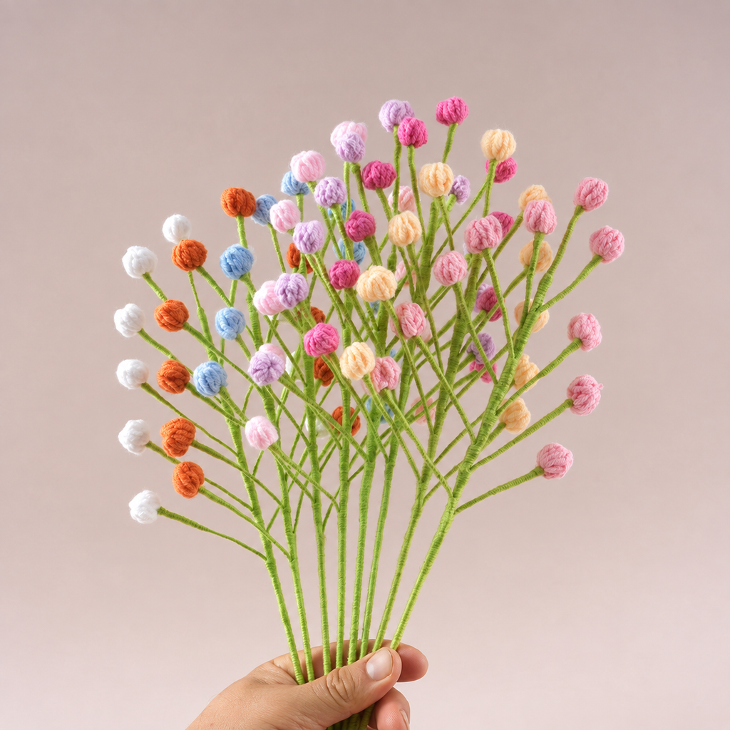 Handmade Crochet Snowberry Stems – Set of 10