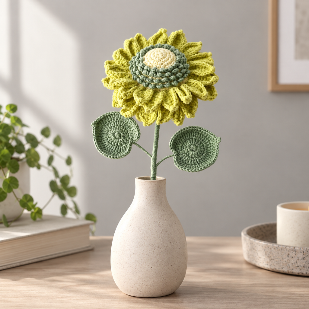 Crochet Sunflower Stems — 5-Pack