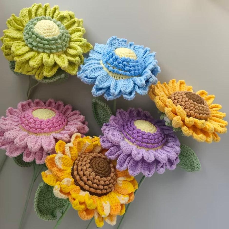 Crochet Sunflower Stems — 5-Pack