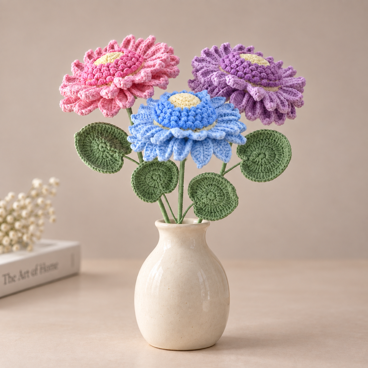 Crochet Sunflower Stems — 5-Pack