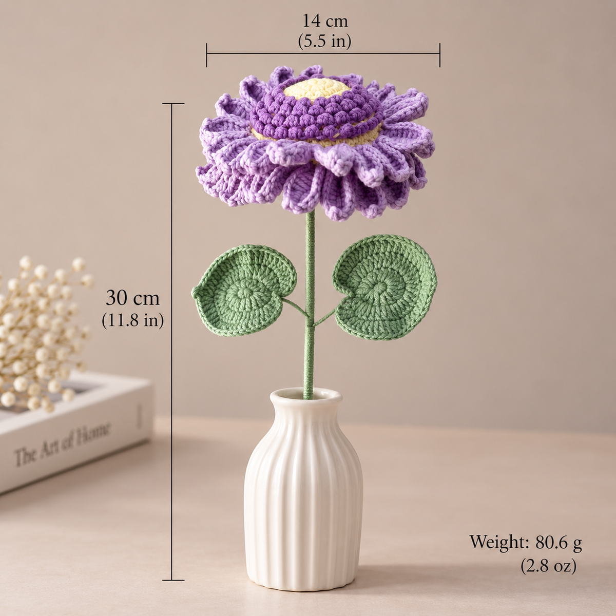 Crochet Sunflower Stems — 5-Pack