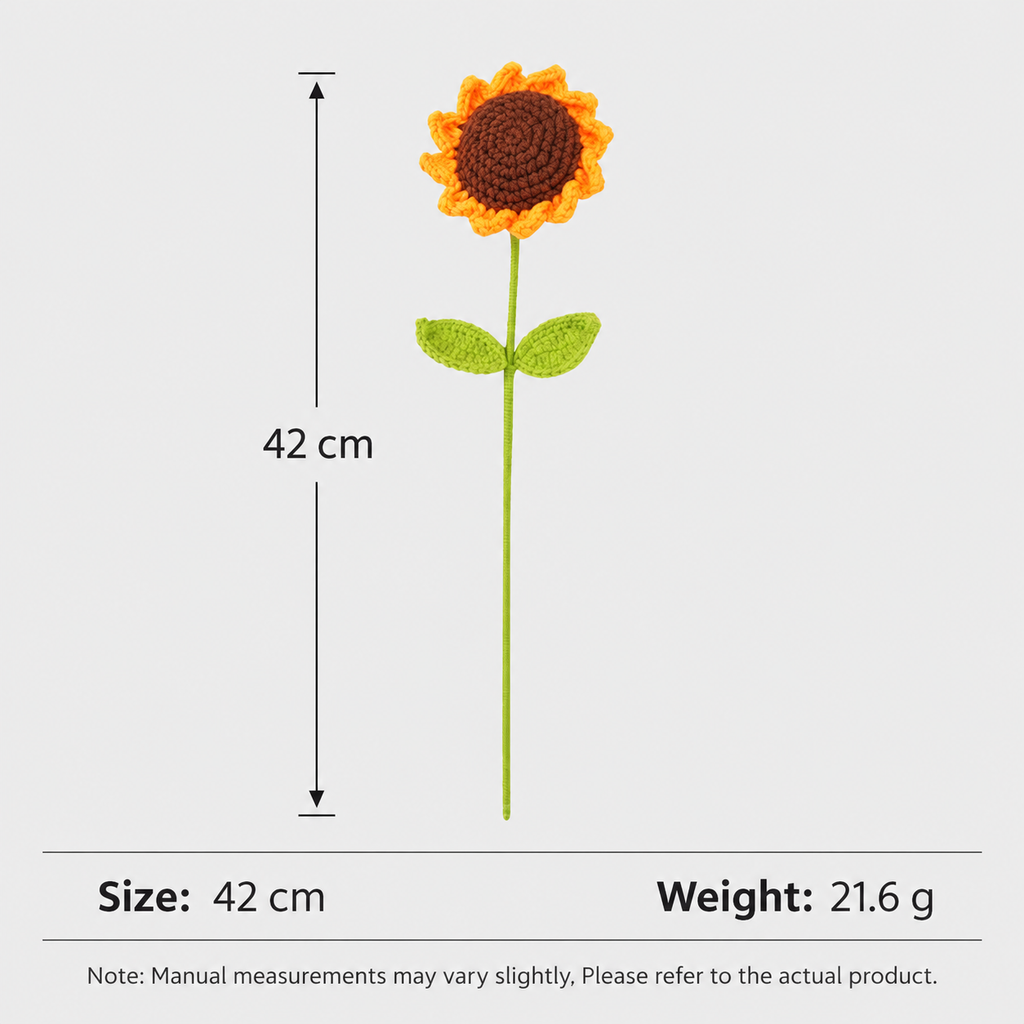 Handmade Crochet Sunflower – Set of 10 Stems