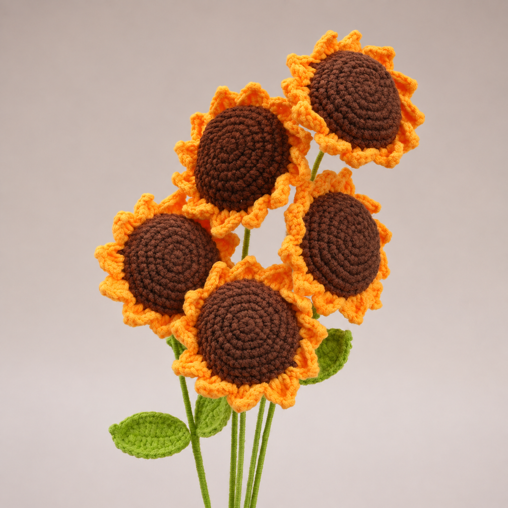 Handmade Crochet Sunflower – Set of 10 Stems
