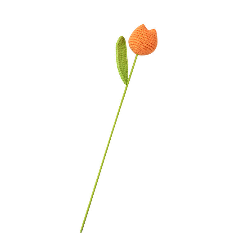 10 Stems Handmade Crochet Tulips for Vase Decor & Gifts