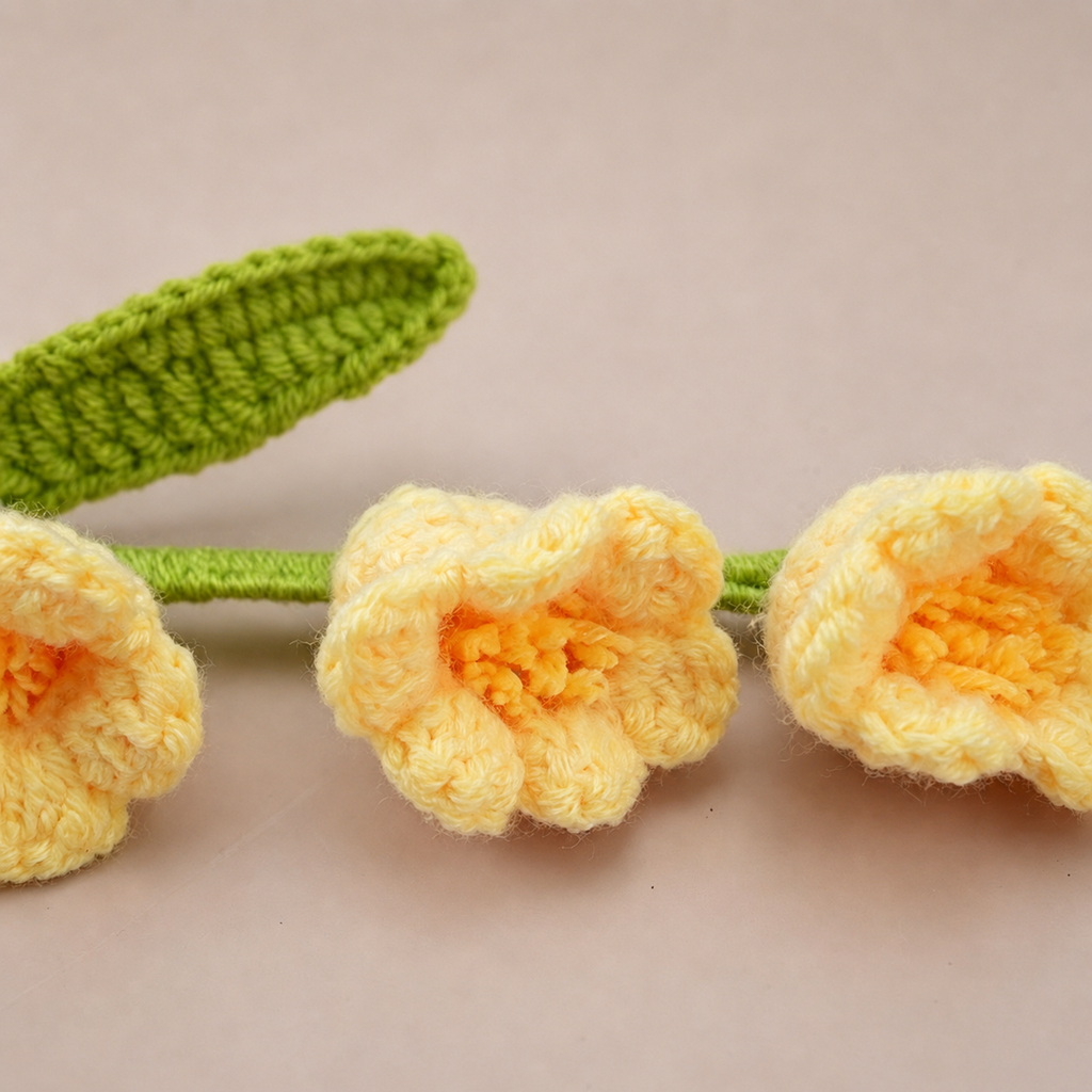 10PC Handmade Crochet Bellflower Stem – Colorful Forever Bloom