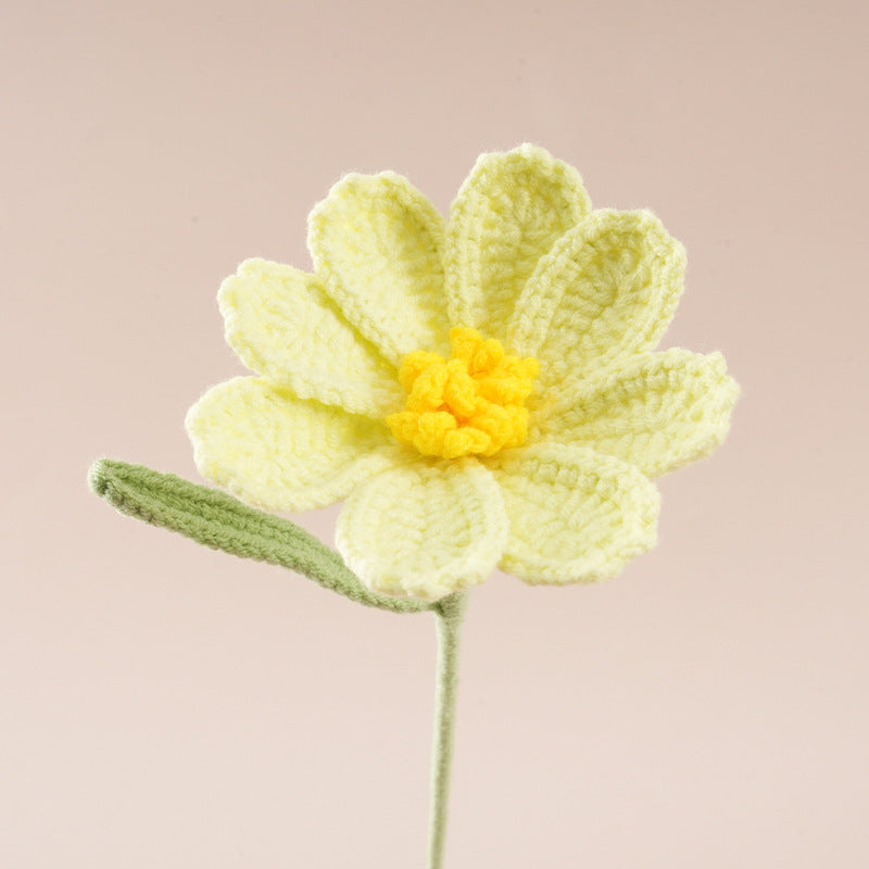 10 Stems Handmade Crochet Cosmos Flowers for Vase Decor & Gifts