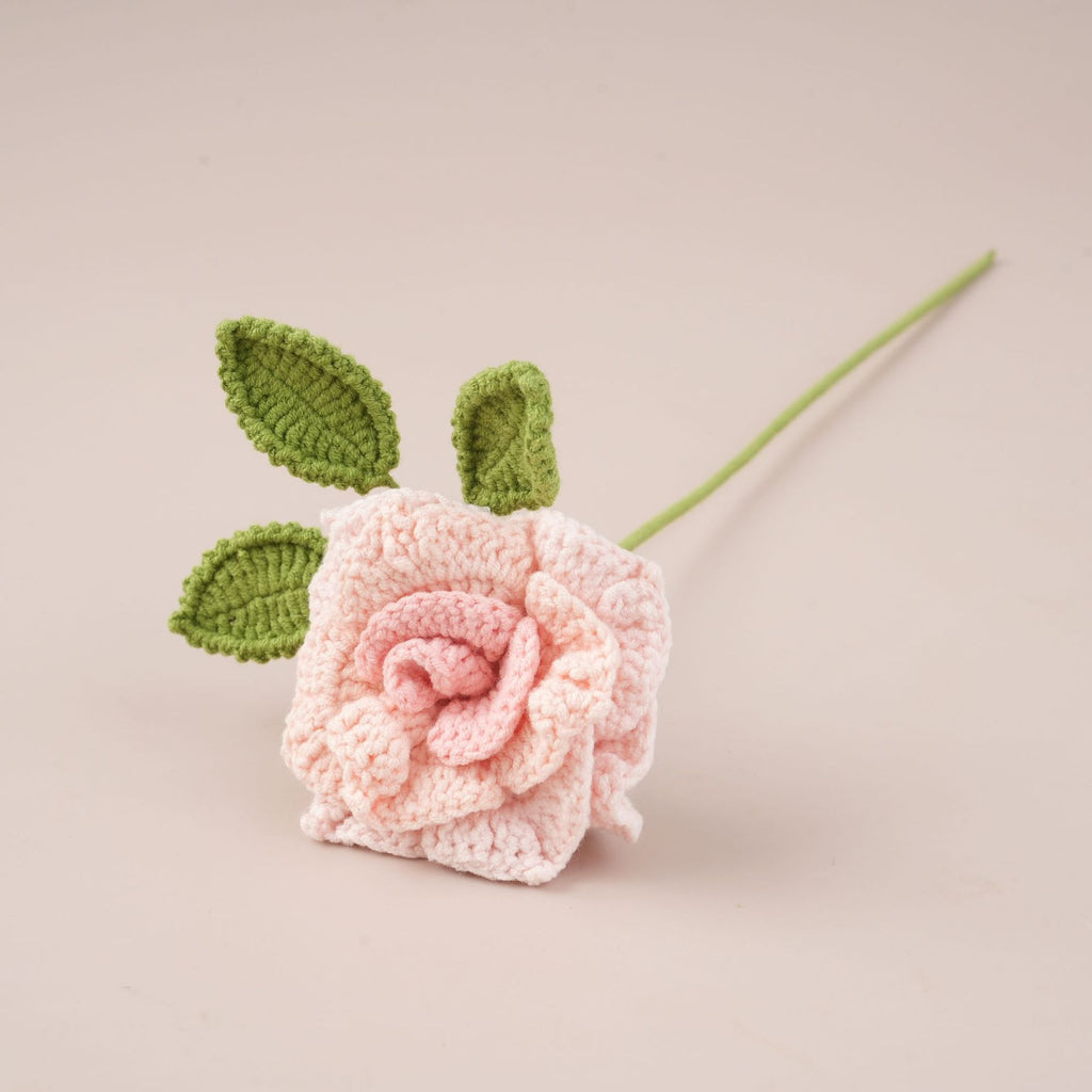 10 Stems Handmade Crochet Roses – Knitted Artificial Flowers for Bouquets, Home Decor &amp; Gifts
