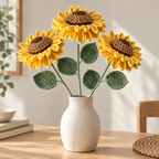 Crochet Sunflower Stems — 5-Pack