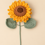 Handmade Crochet Sunflowers – 5 Stems Artificial Flower Bouquet