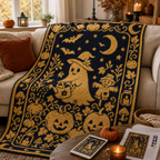 Pumpkin Ghost C2C Crochet Mosaic Pattern-Digital Download