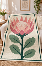 King Protea C2C Blanket Pattern PDF-Digital Download