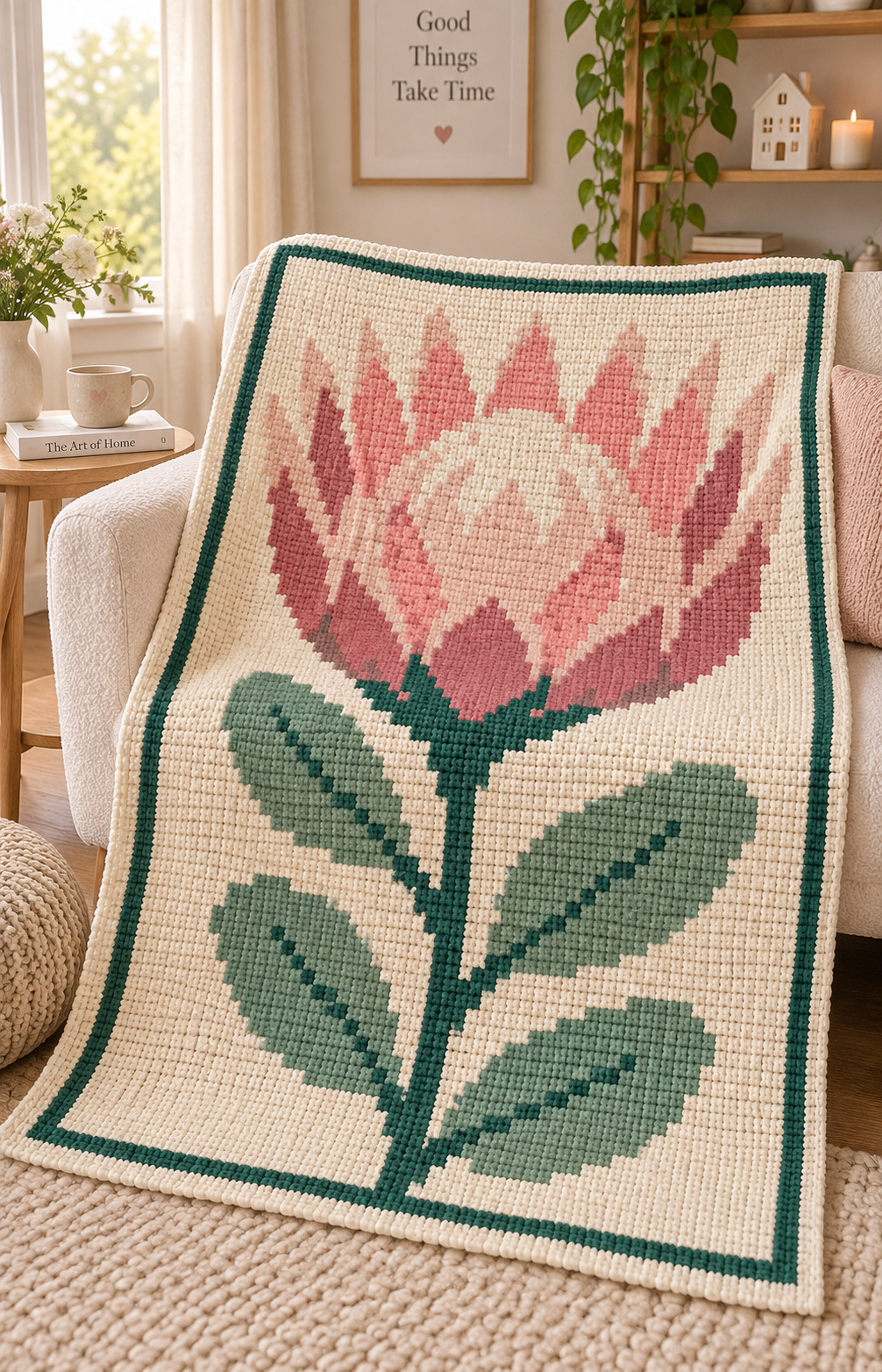 King Protea C2C Blanket Pattern PDF-Digital Download