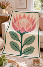 King Protea C2C Blanket Pattern PDF-Digital Download