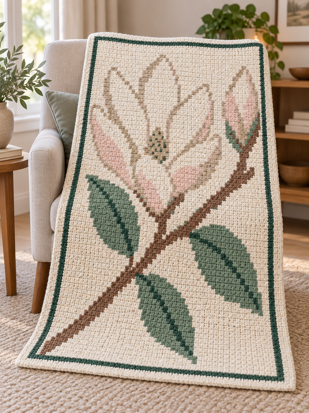 Magnolia Branch C2C Blanket Pattern PDF-Digital Download
