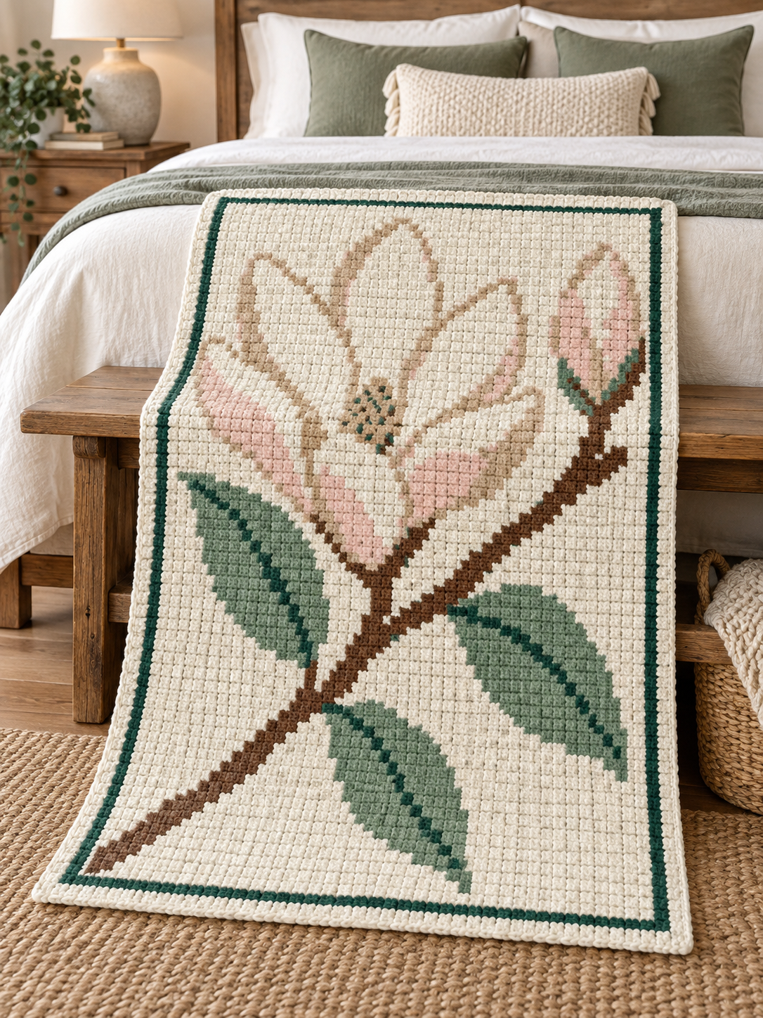 Magnolia Branch C2C Blanket Pattern PDF-Digital Download