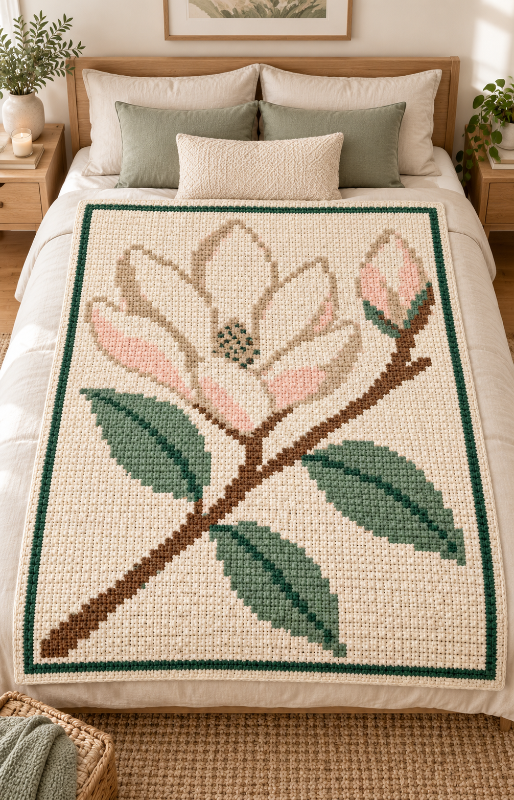 Magnolia Branch C2C Blanket Pattern PDF-Digital Download