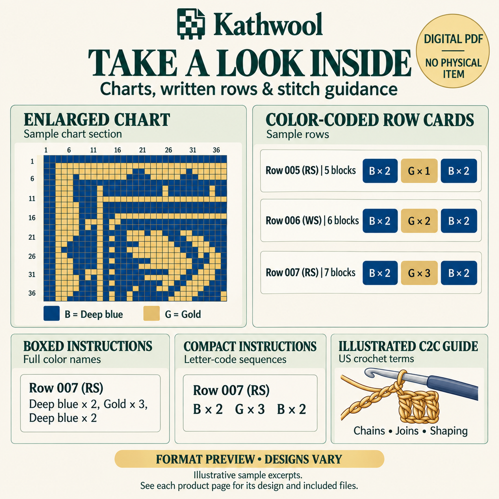 Ghost Witch Greenhouse C2C Crochet Mosaic Pattern-Digital Download