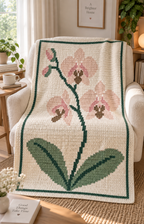 Moth Orchid C2C Blanket Pattern PDF-Digital Download
