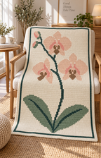Moth Orchid C2C Blanket Pattern PDF-Digital Download