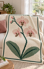 Moth Orchid C2C Blanket Pattern PDF-Digital Download