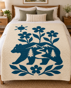 Bear Mountain River C2C Crochet Mosaic Pattern-Digital Download