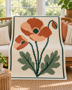 Orange Poppy C2C Blanket Pattern PDF-Digital Download
