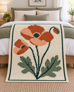 Orange Poppy C2C Blanket Pattern PDF-Digital Download