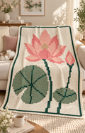 Pink Lotus C2C Blanket Pattern PDF-Digital Download