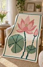 Pink Lotus C2C Blanket Pattern PDF-Digital Download