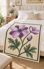 Purple Anemone C2C Blanket Pattern PDF-Digital Download