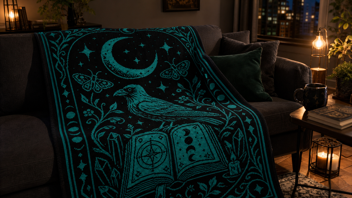 Raven Moon C2C Crochet Mosaic Pattern-Digital Download