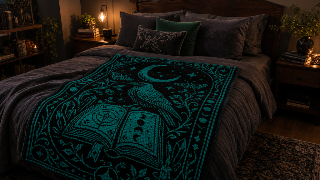 Raven Moon C2C Crochet Mosaic Pattern-Digital Download