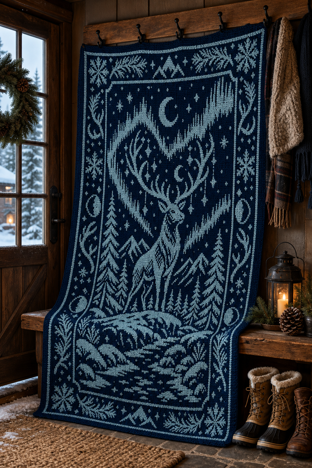 Reindeer Aurora C2C Crochet Mosaic Pattern-Digital Download