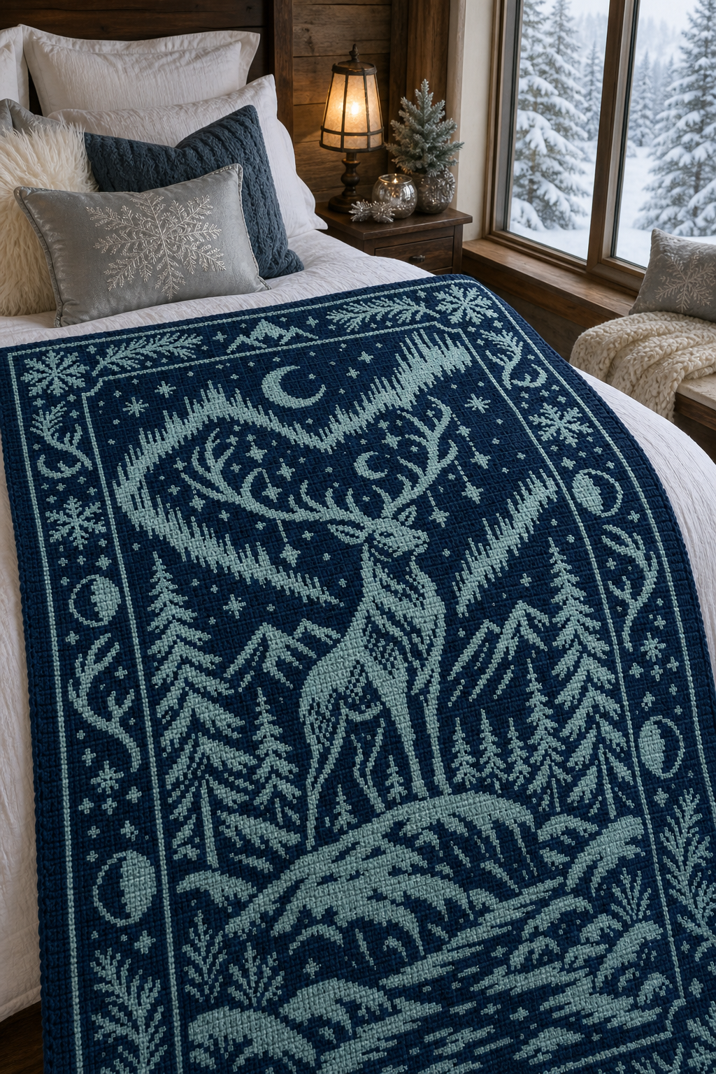 Reindeer Aurora C2C Crochet Mosaic Pattern-Digital Download