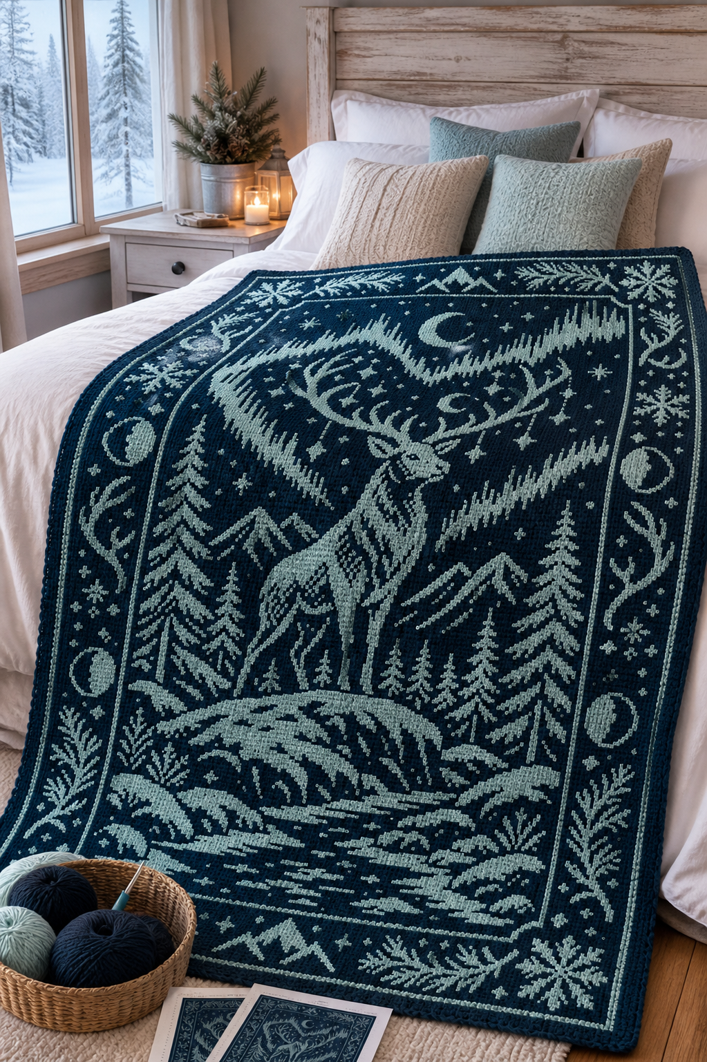 Reindeer Aurora C2C Crochet Mosaic Pattern-Digital Download