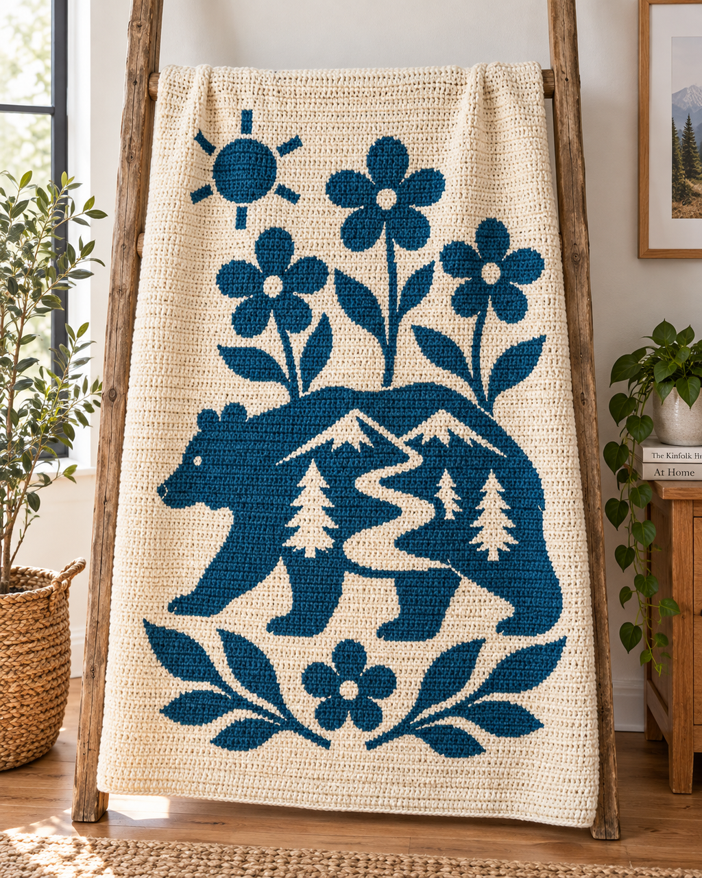 Bear Mountain River C2C Crochet Mosaic Pattern-Digital Download